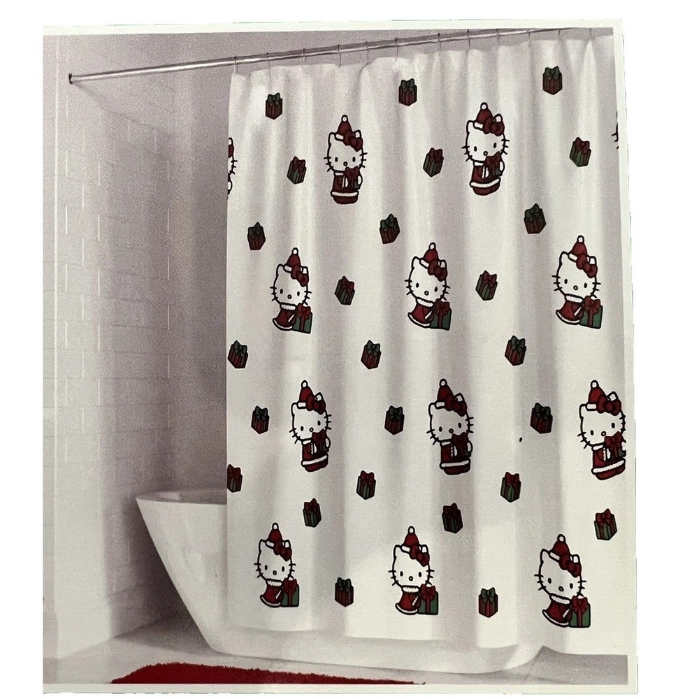 Hello Kitty Christmas Shower Curtain Sanrio Holiday Present Gift New‎